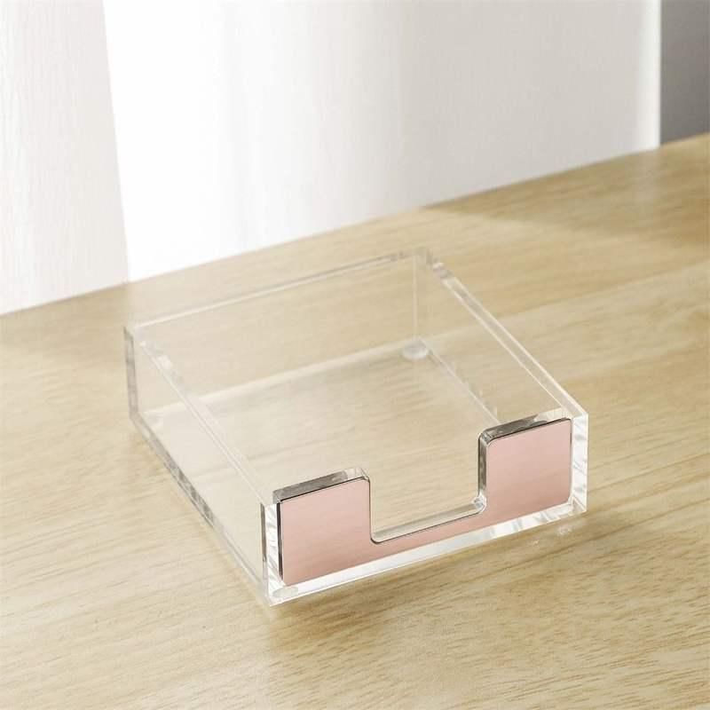 Rose Gold Acrylic Sticky Notes Holder