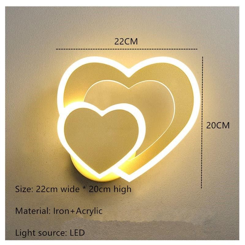 Modern Nordic LED Heart-Shaped Wall Lamp for Cozy Illumination