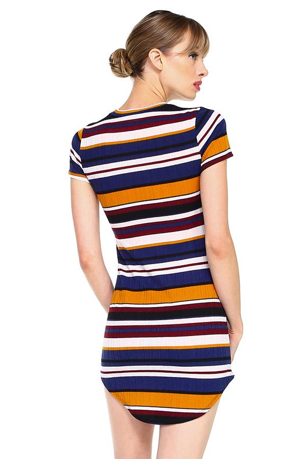 Multi Stripe Body Contour Dress