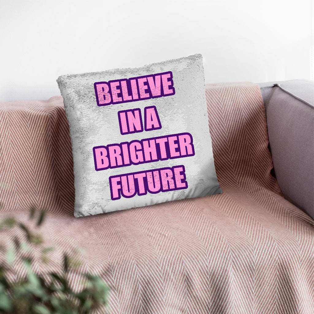 Believe Sequin Pillow Case - Cool Pillow Case - Graphic Pillowcase