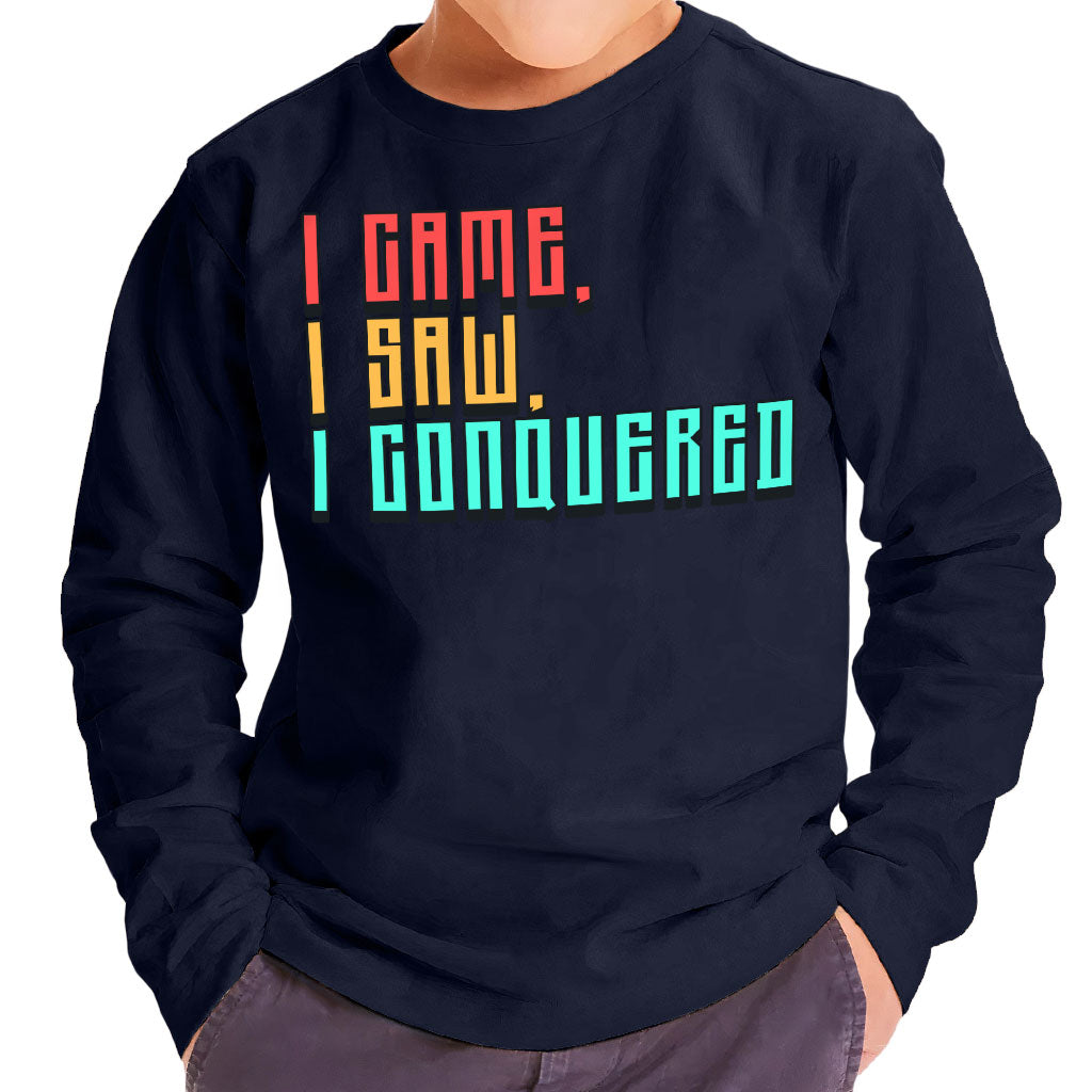 I Came I Saw I Conquered Toddler Long Sleeve T-Shirt - Cool Kids' T-Shirt - Best Selling Long Sleeve Tee