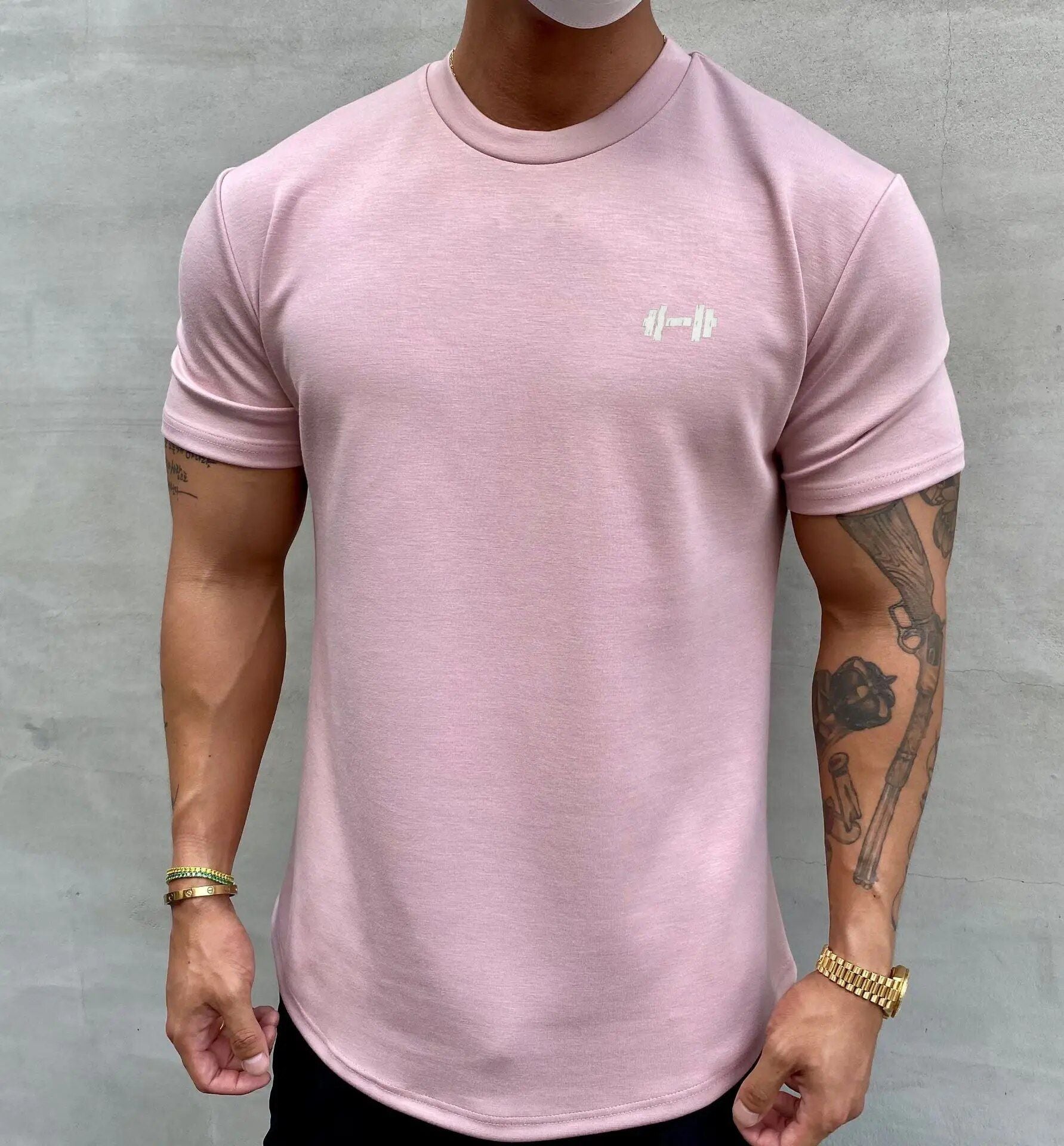 Summer Slim-Fit Sports Tee: Men's Cotton Muscle-Show Top