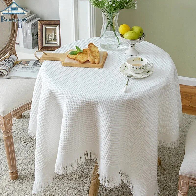 Elegant Crocheted Cotton-Polyester Tablecloth