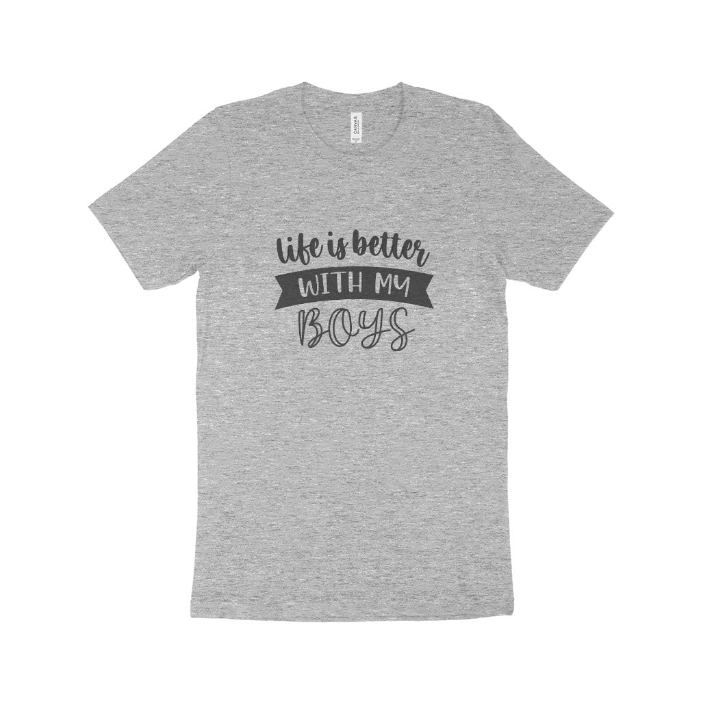 Life is Better with My Boys Women's Jersey T-Shirt Made in USA