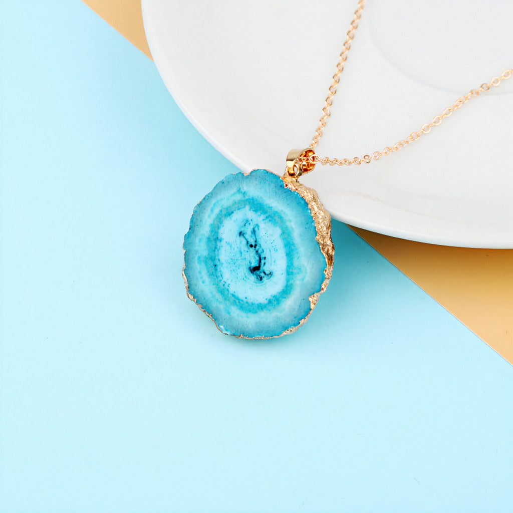 Epoxy Resin Slice Charm Necklace