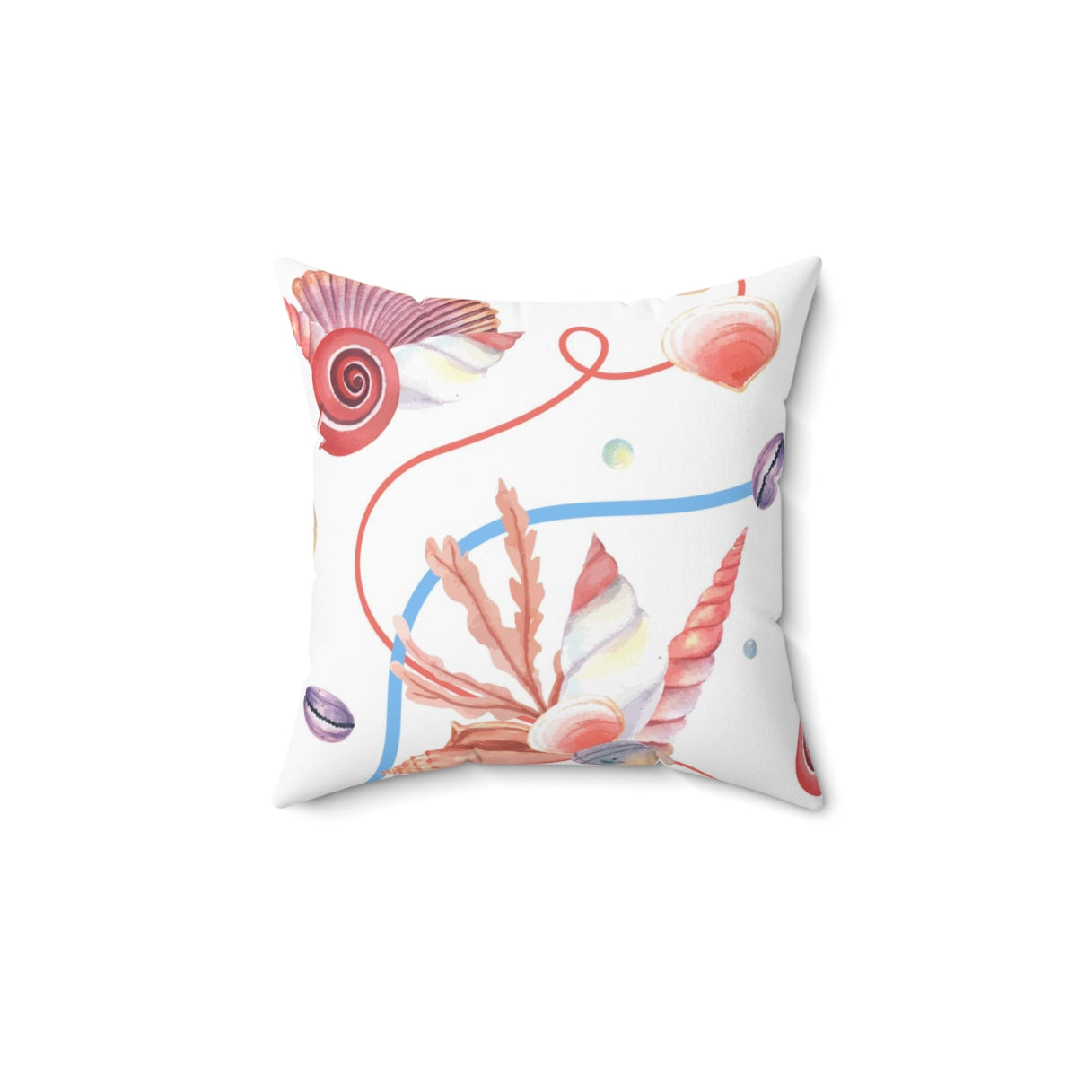 Uniquely You Decorative Throw Pillow Cover, Beach Seashell Coral