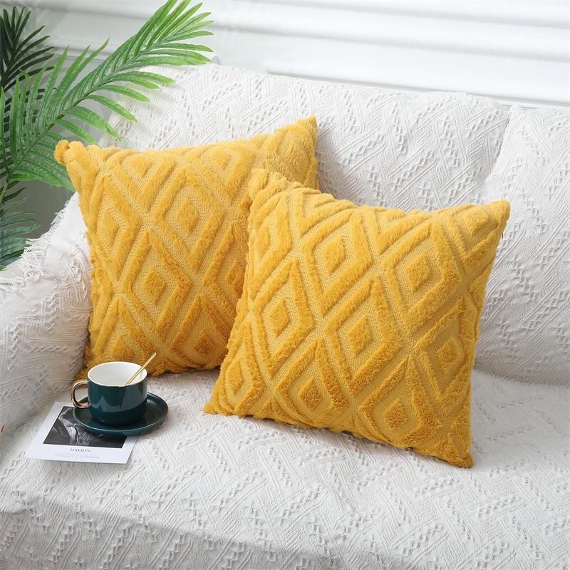 Luxury Geometric Cotton-Linen Throw Pillow Cover