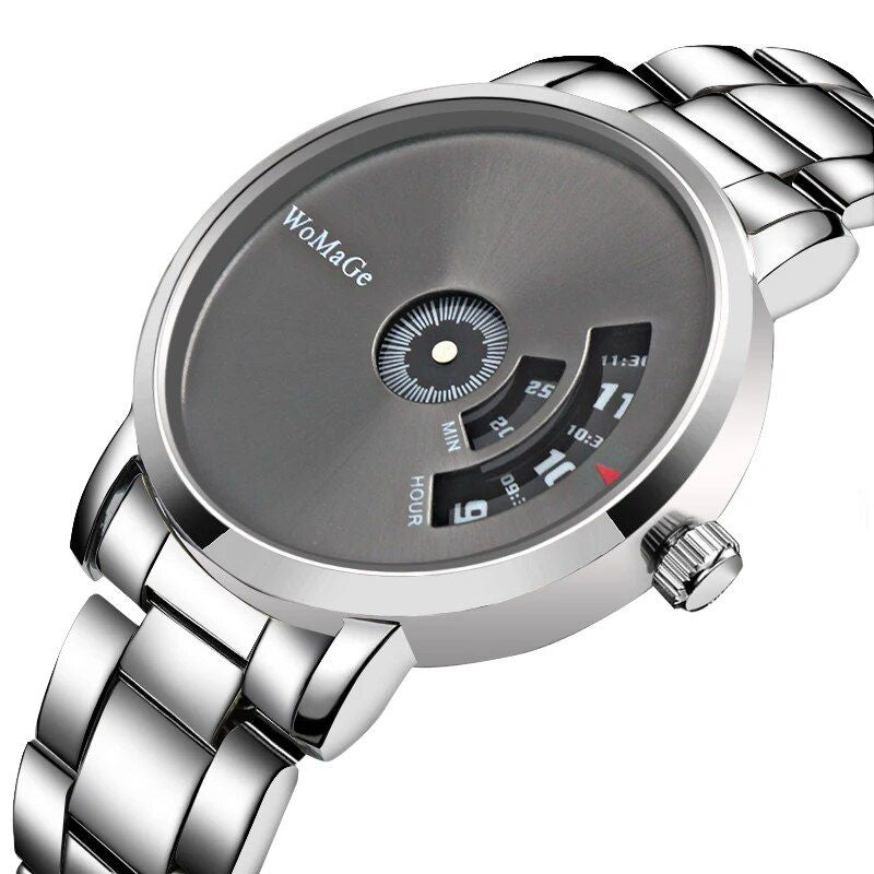 Luxury Stainless Steel Turntable Watch for Men