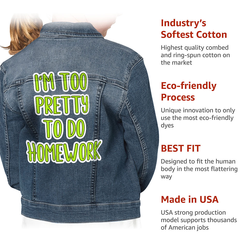 Funny Design Kids' Denim Jacket - Funny Saying Jean Jacket - Best Print Denim Jacket for Kids