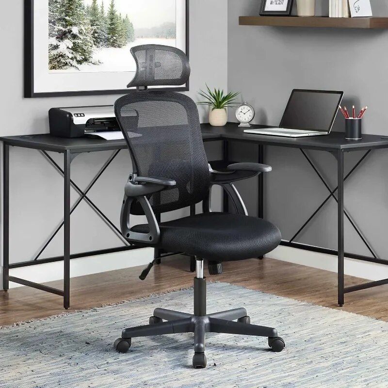 Ergonomic Office Chair with Adjustable Headrest and Lumbar Support