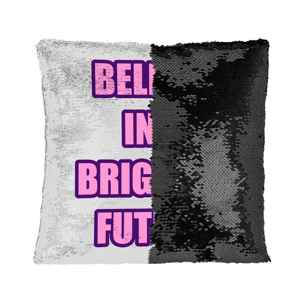 Believe Sequin Pillow Case - Cool Pillow Case - Graphic Pillowcase