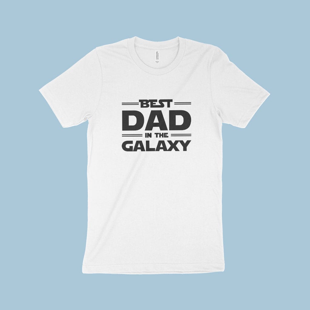 Best Dad in The Galaxy Men’s Jersey T-Shirt Made in USA