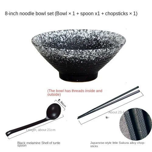 Japanese Porcelain Ramen & Noodle Bowl - Eco-Friendly, Large Ceramic Serving Dish