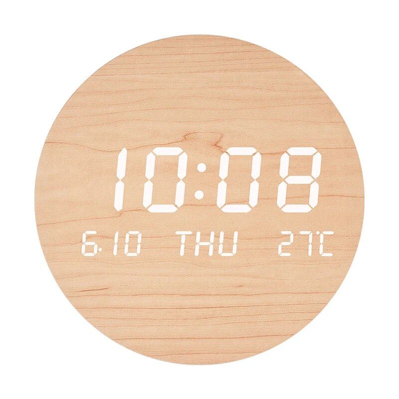 Modern Nordic-Style LED Digital Wall Clock with Temperature Display