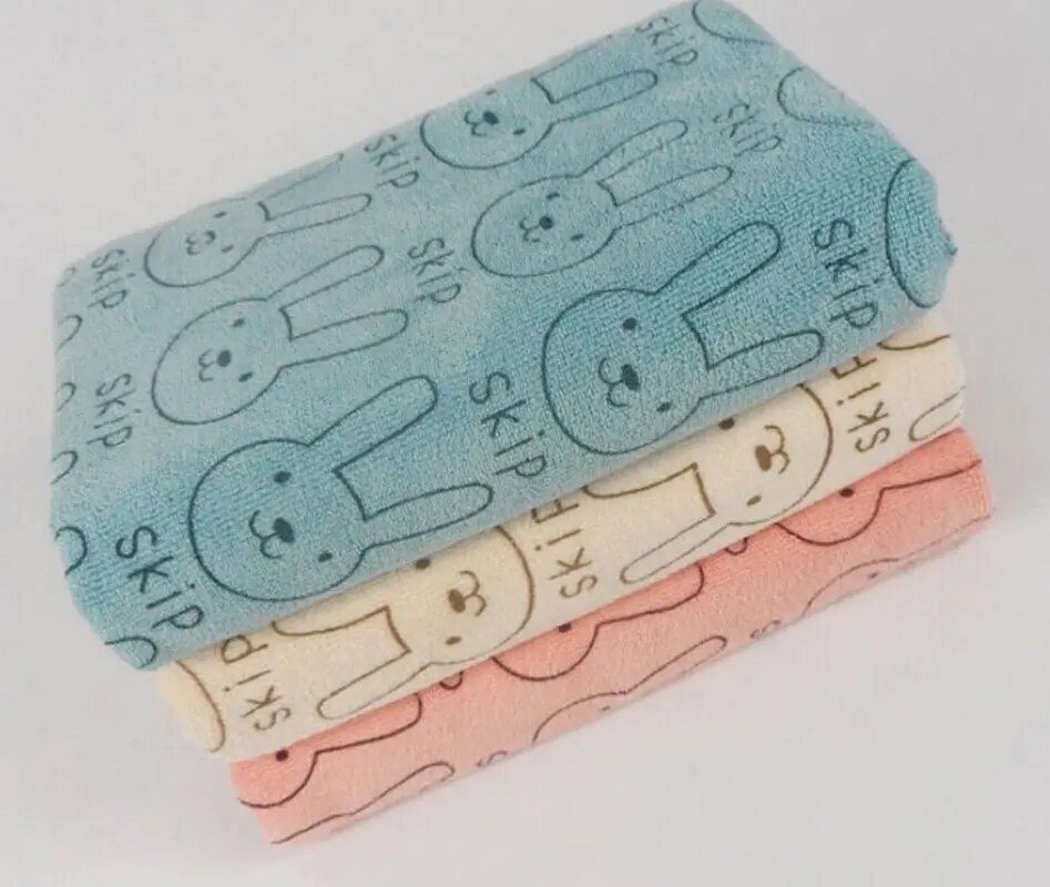 Adorable Rabbit Cartoon Mini Face Towel for Babies - Ultra-Soft, Absorbent, and Perfect for Sensitive Skin