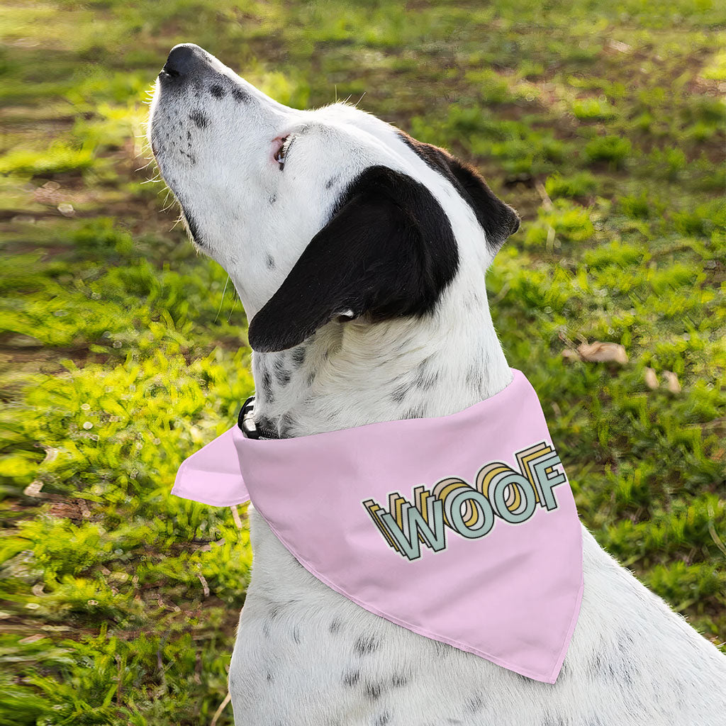 Woof Pet Bandana - Word Art Dog Bandana - Beautiful Pet Scarf