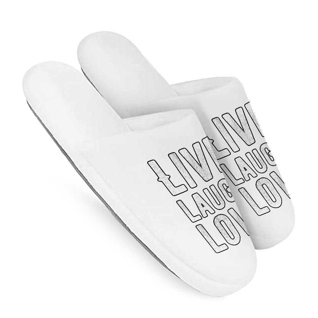 Live Laugh Love Memory Foam Slippers - Trendy Slippers - Cool Slippers