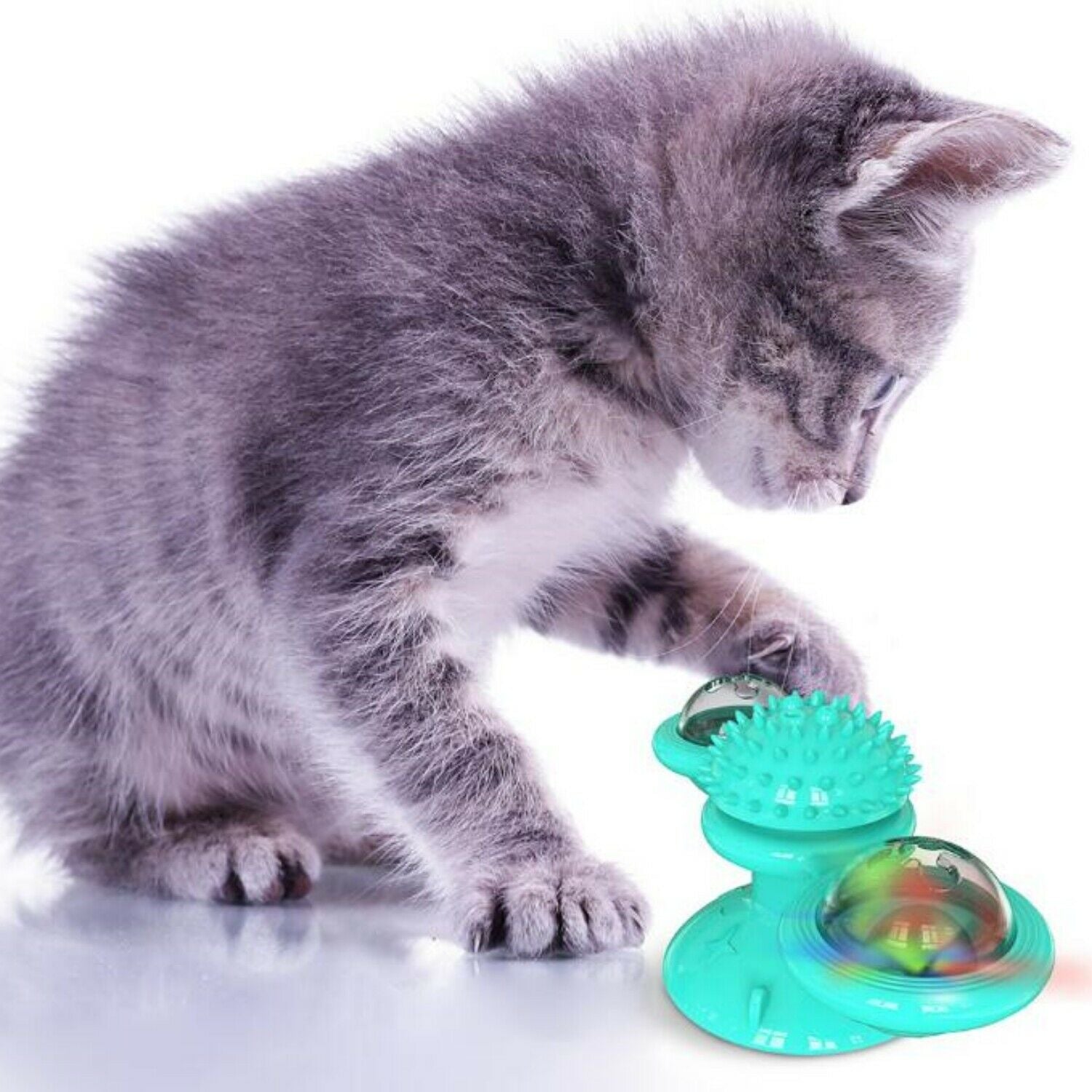 New Windmill Cat Toys Fidget Spinner for Kitten with LED and Catnip