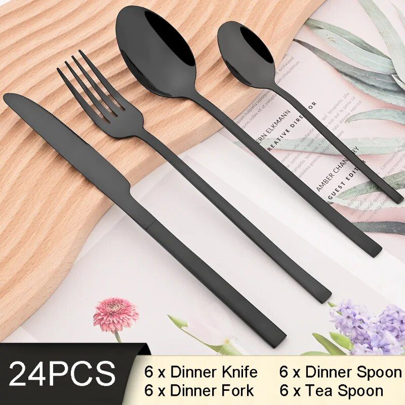 Elegant 6-Person Stainless Steel Cutlery Set