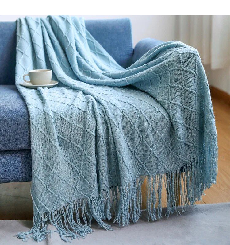 Knitted Blanket Sofa Cover