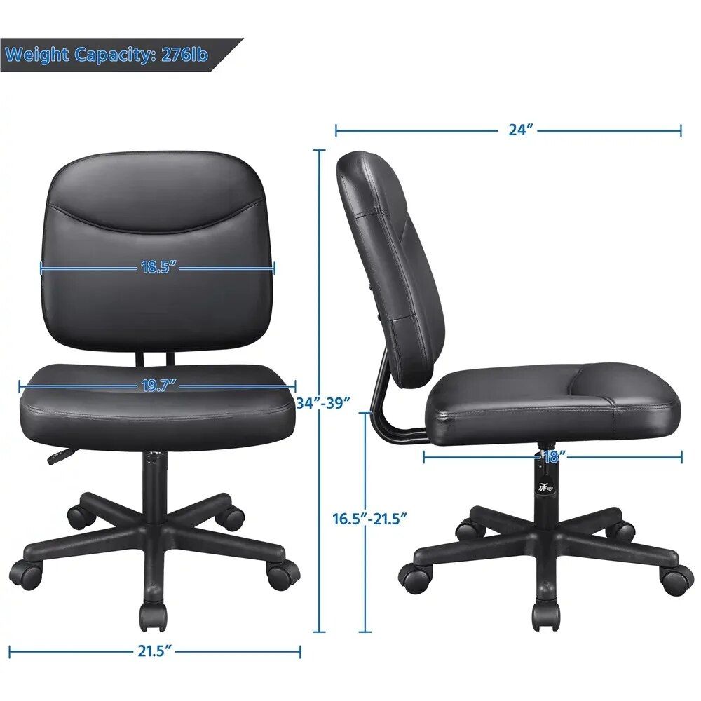 Sleek Black Height Adjustable Swivel Office Chair