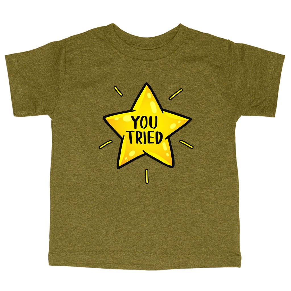 Triblend Toddler You Tried T-Shirt - Gold Star T-Shirt - Graphic T-Shirt