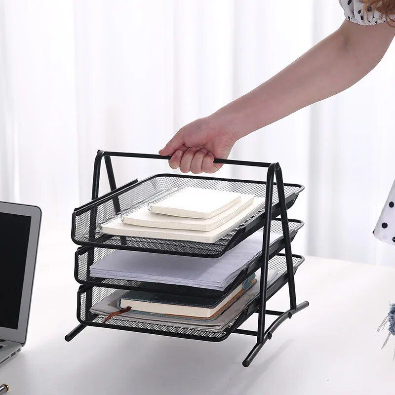 Multi-Layer Iron Mesh Office Organizer