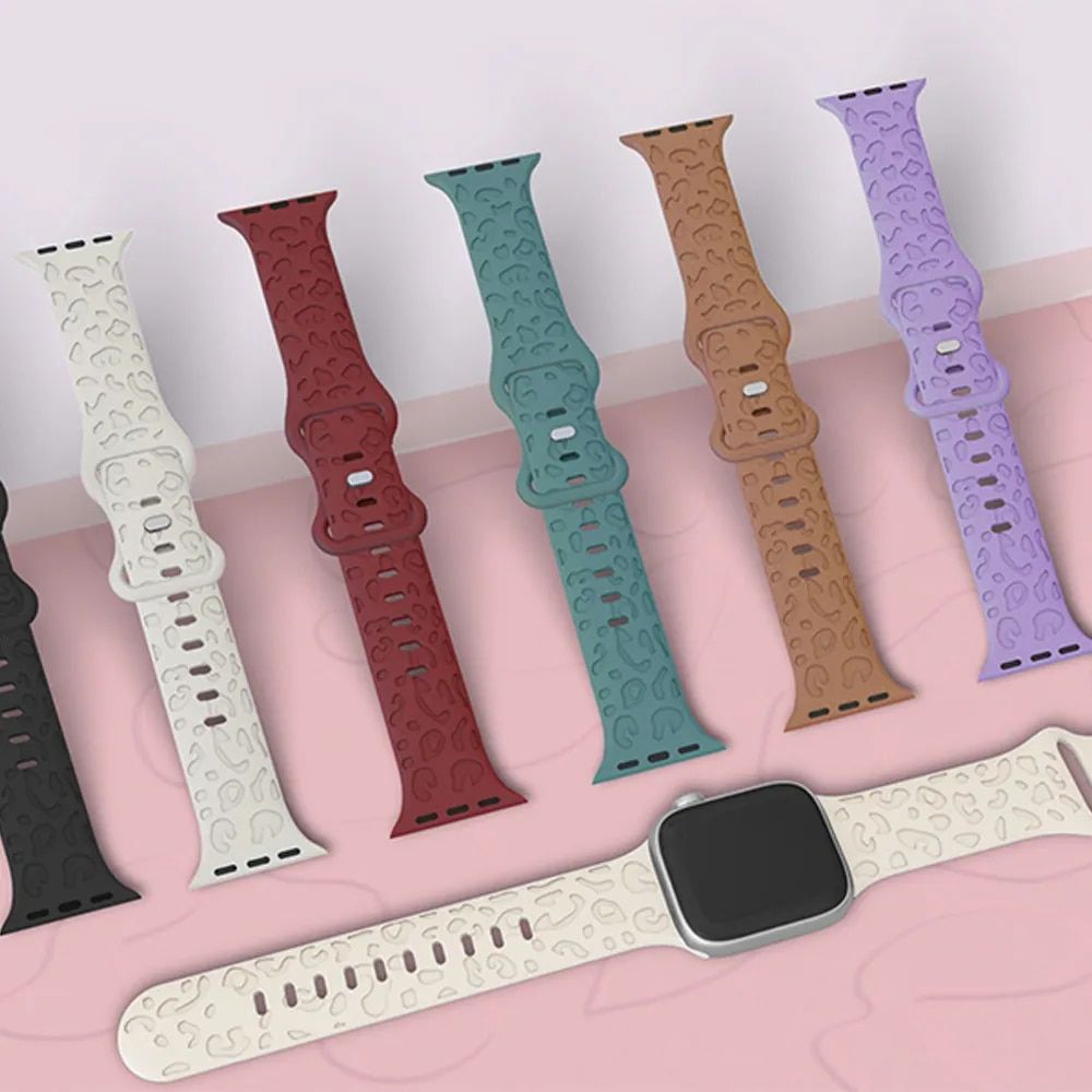 Engraved Silicone Strap for Apple Watch - Fashionable & Compatible with All Series