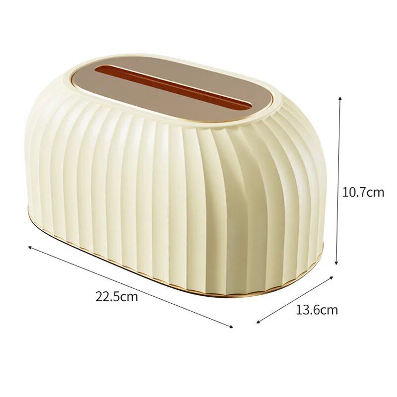 Elegant Nordic-Style Striped Tissue Box Holder - Multipurpose Table Napkin & Toilet Paper Dispenser for Home and Car