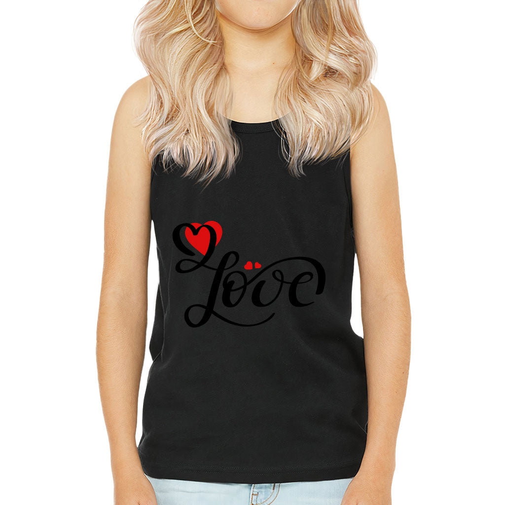 Love Kids' Jersey Tank - Heart Print Sleeveless T-Shirt - Cute Design Kids' Tank Top