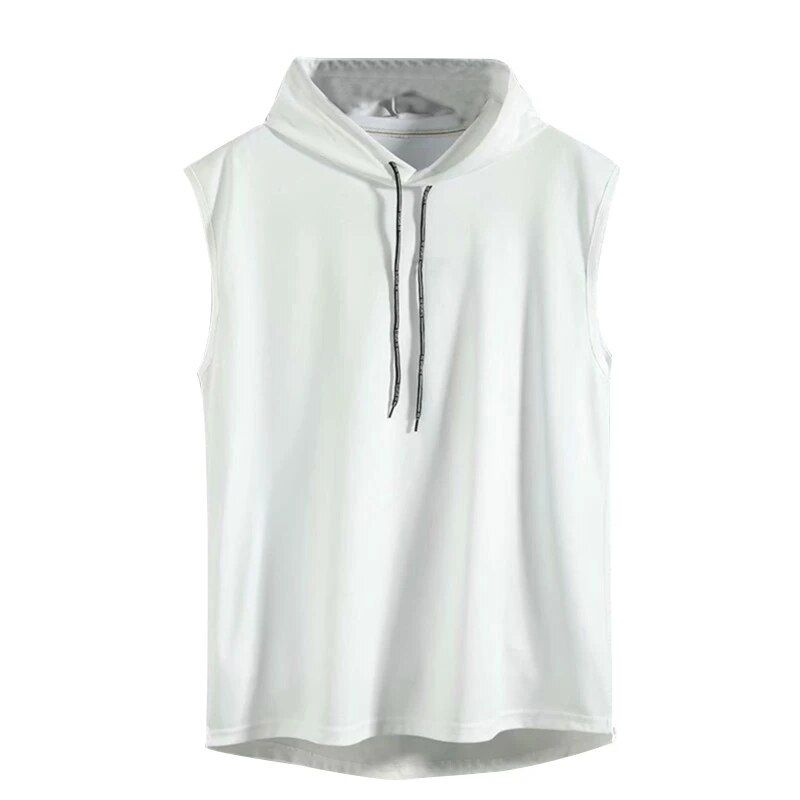 Men's Sleeveless Hooded Gym & Casual Tank Top