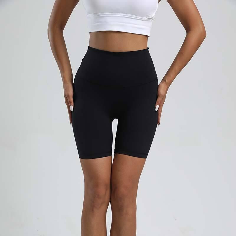 High-Waist Solid Yoga Shorts for Women