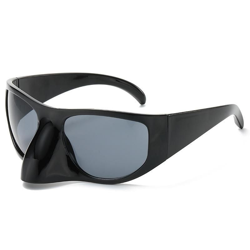 Y2K-Inspired Oversized Black Goggle Sunglasses - Vintage Punk UV400 Mirror Shades for Men and Women