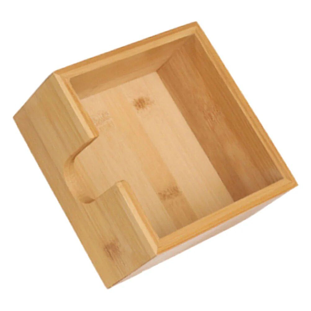 Bamboo Tissue Box - Multi-Function Square Napkin Holder for Home and Office