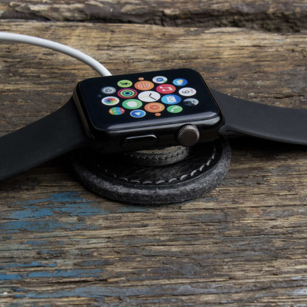 Black Apple Watch Pad