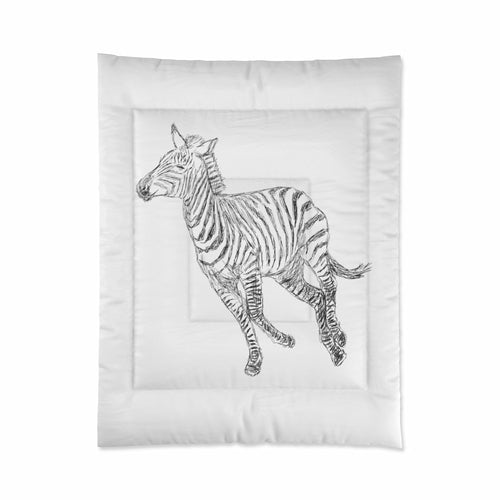 Home Decor, Comforter - King/Queen/Twin, Galloping Zebra Line Art