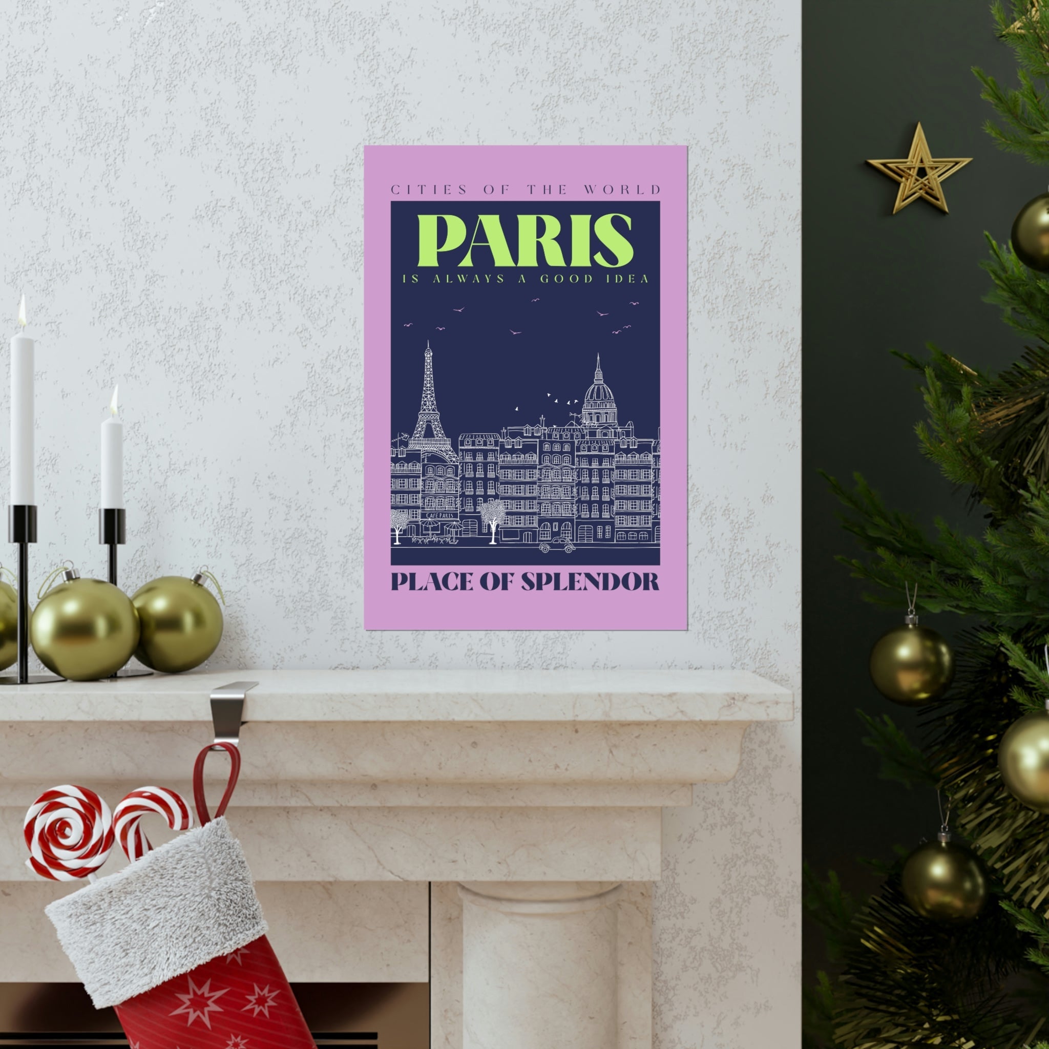 Paris City Outline Poster