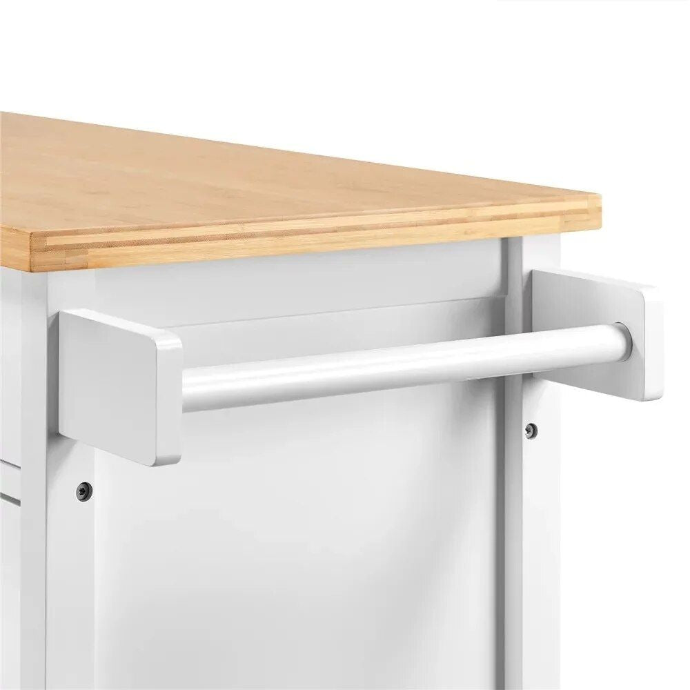 Versatile Mobile Kitchen Island Cart with Lockable Wheels and Storage