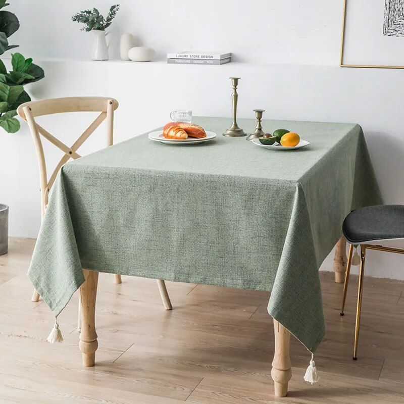 Elegant Cotton-Linen Blend Waterproof & Anti-Scald Tablecloth