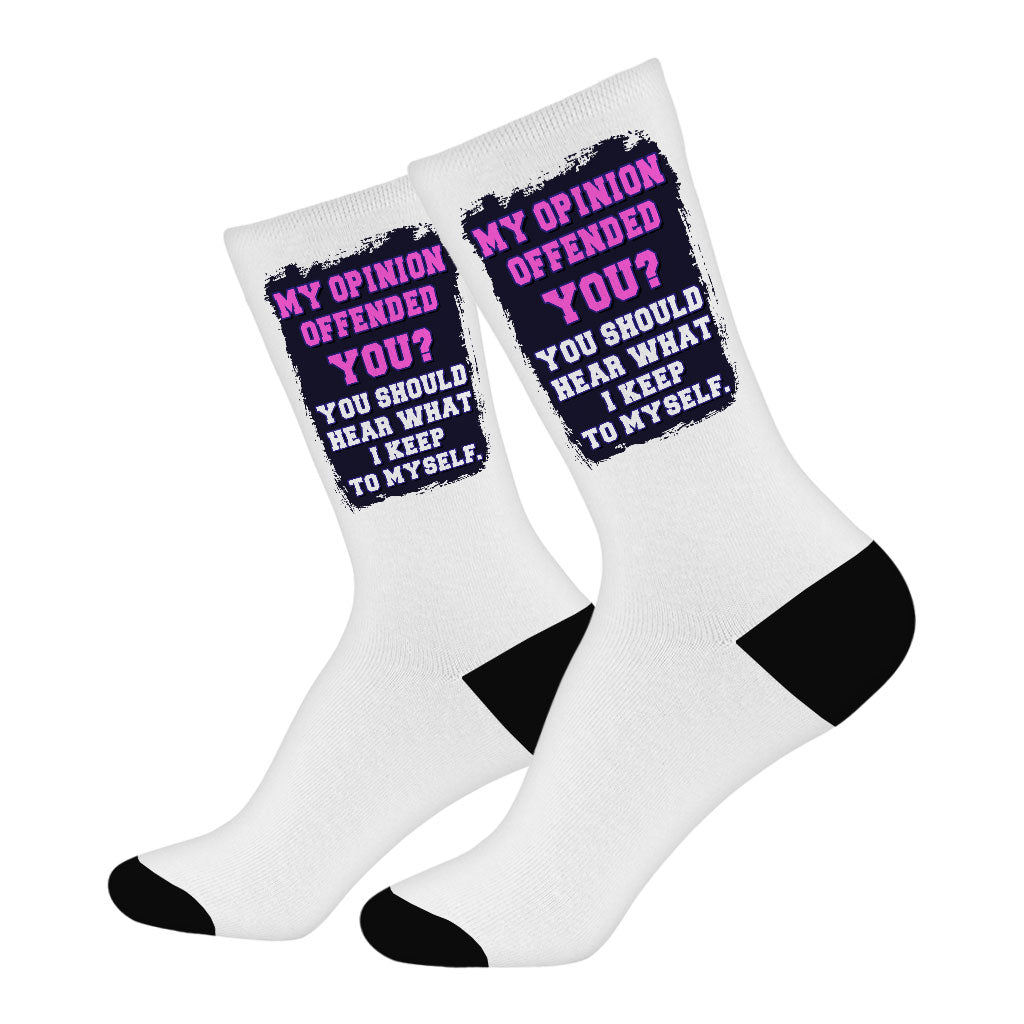 Funny Quote Socks - Sarcastic Novelty Socks - Trendy Crew Socks