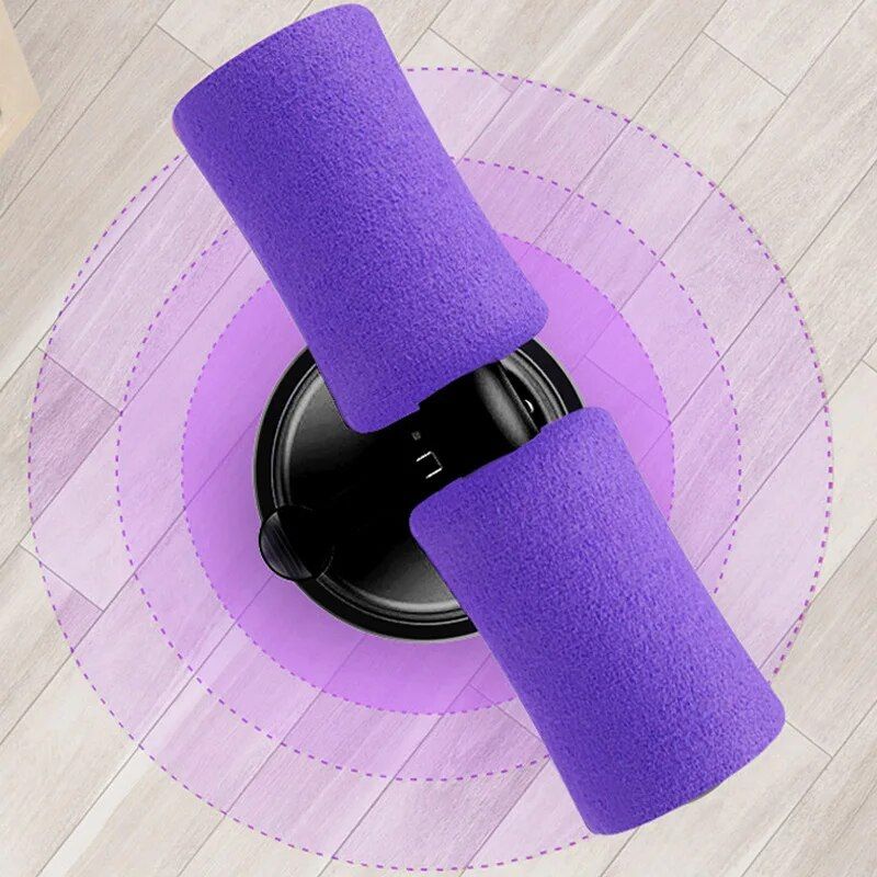 Double-Wheeled Sit Up Assistant: Abdominal Cruncher & Core Workout Device