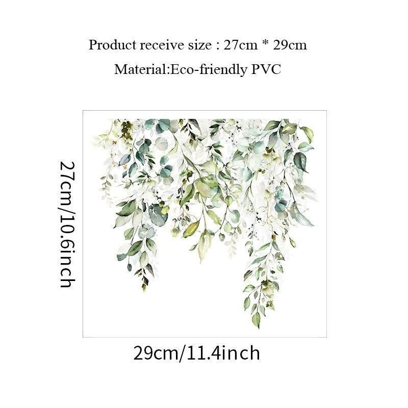 Green Plant Leaves Flower Wall Sticker