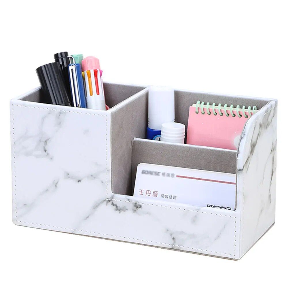 Multi-Functional Leather PU Desk Organizer