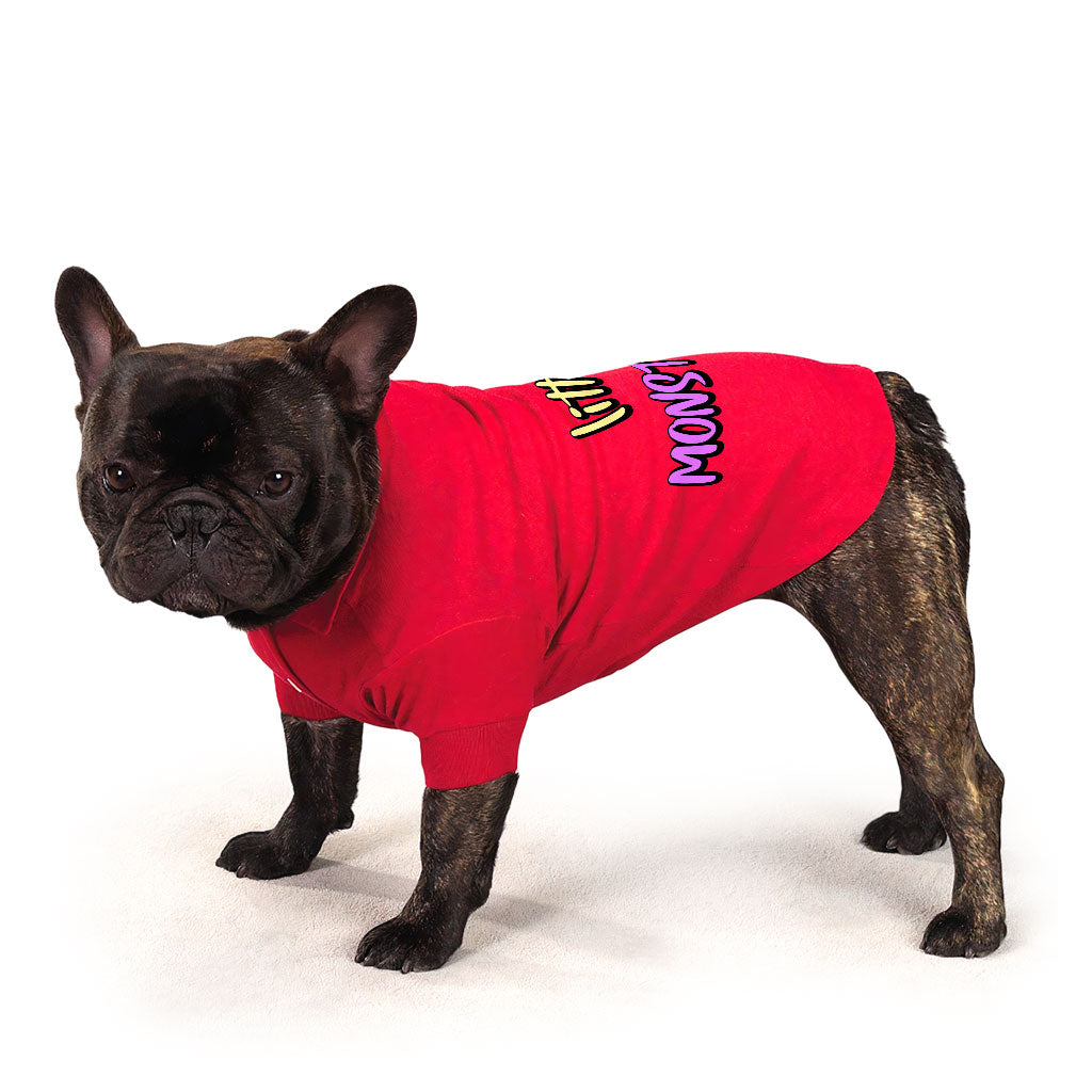 Little Monster Dog Polo Shirt - Unique Dog T-Shirt - Word Print Dog Clothing