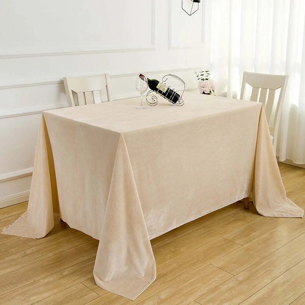 Elegant Velvet Rectangular Tablecloth - Perfect for Weddings, Dining, and Special Occasions