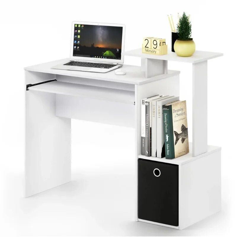 Compact Home Office Computer Desk with Storage Bin