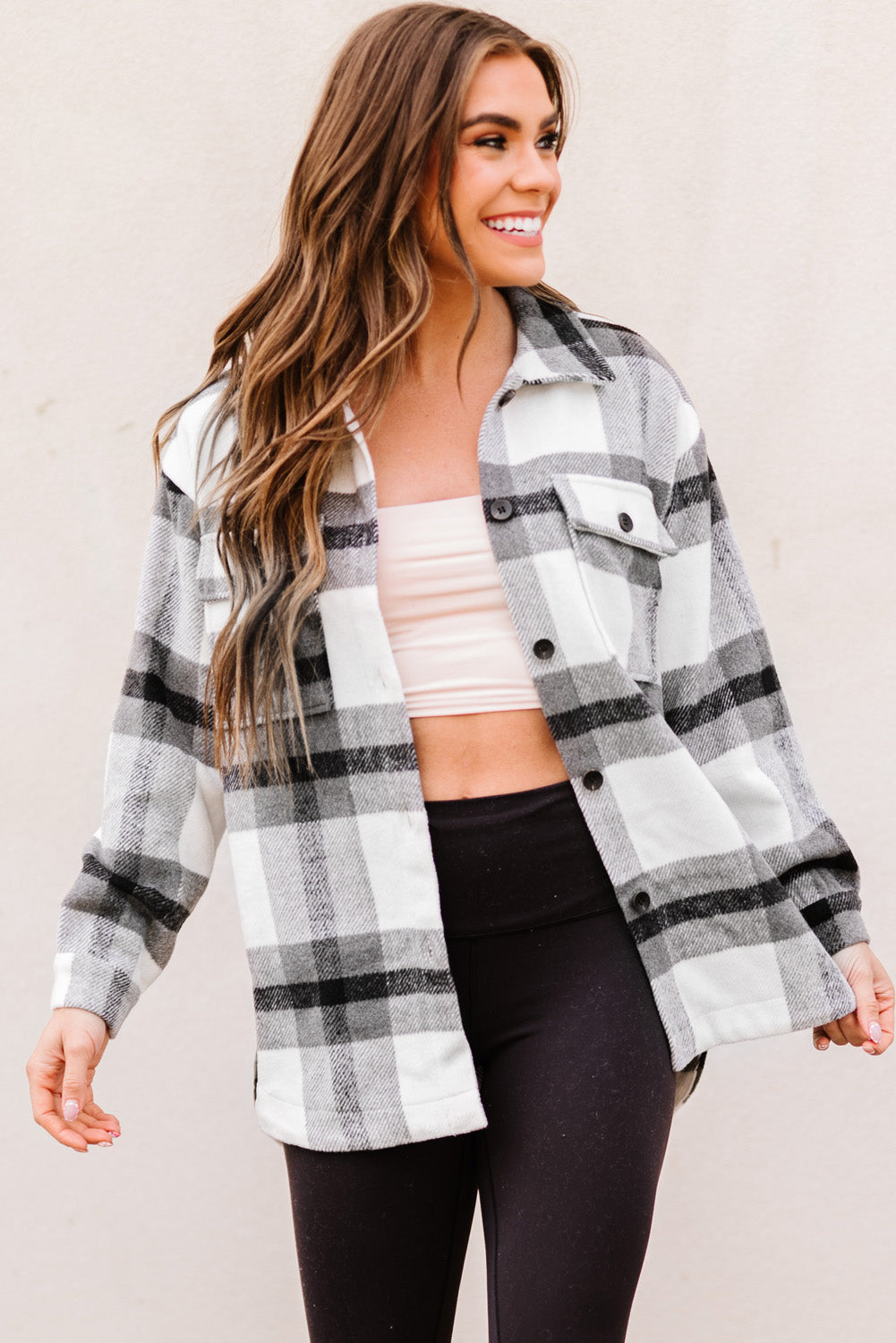 Plaid Dropped Shoulder Pocket Shacket (more color options)