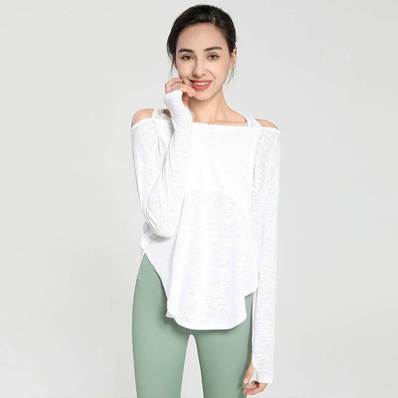 Women's Breathable Long Sleeve Yoga & Sports Crop Top