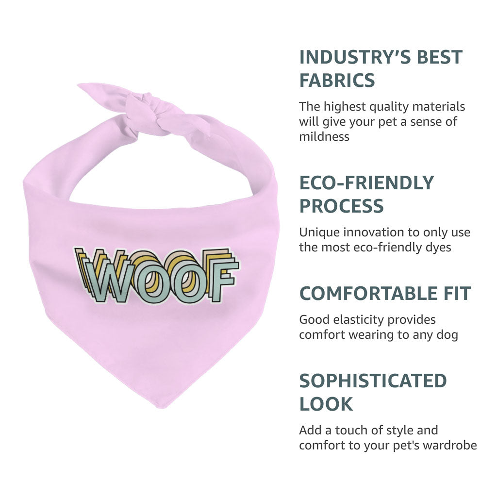 Woof Pet Bandana - Word Art Dog Bandana - Beautiful Pet Scarf