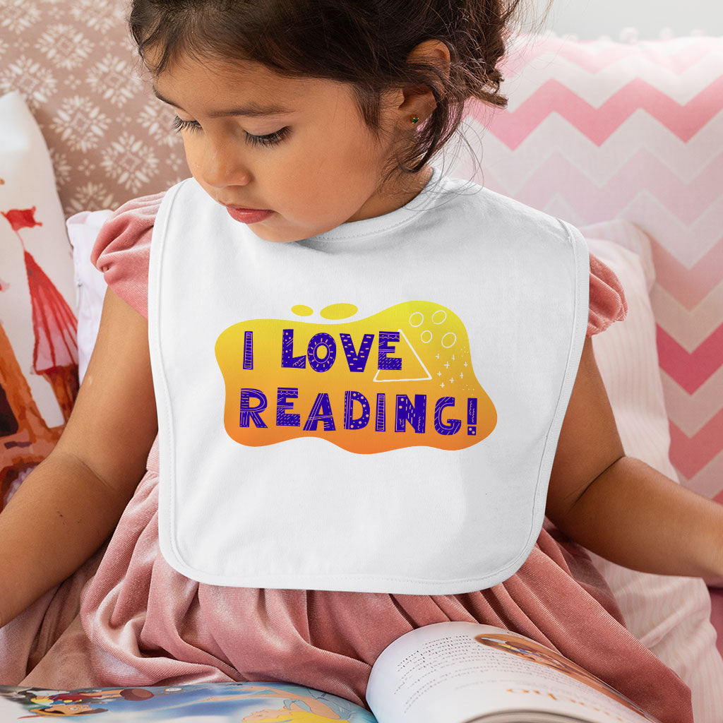 I Love Reading Baby Bibs - Cool Baby Feeding Bibs - Trendy Bibs for Eating